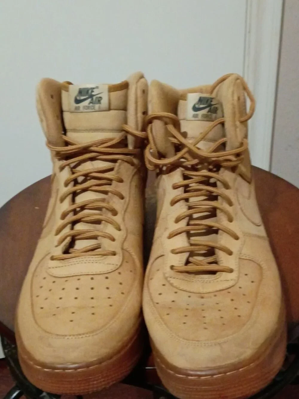 Nike Air Force 1 High ’07 Flax Wheat Men’s Size 12 Suede Sneakers Tan Gum Sole